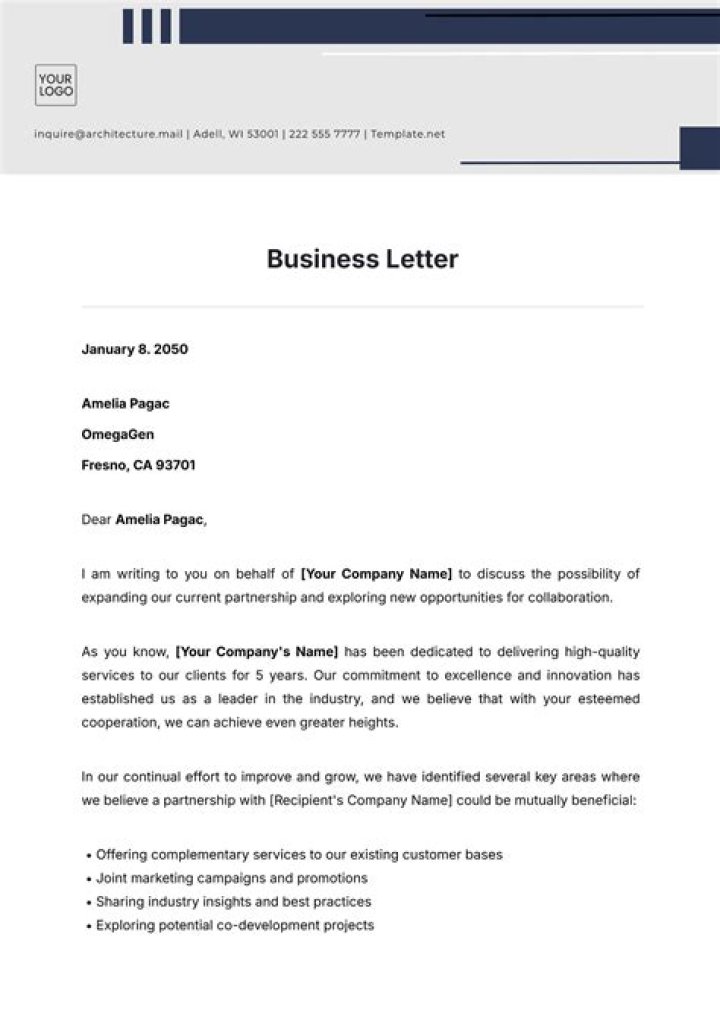 How do you write a business draft letter?