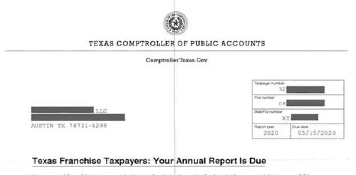 What is the accounting year for Texas franchise tax 2020?