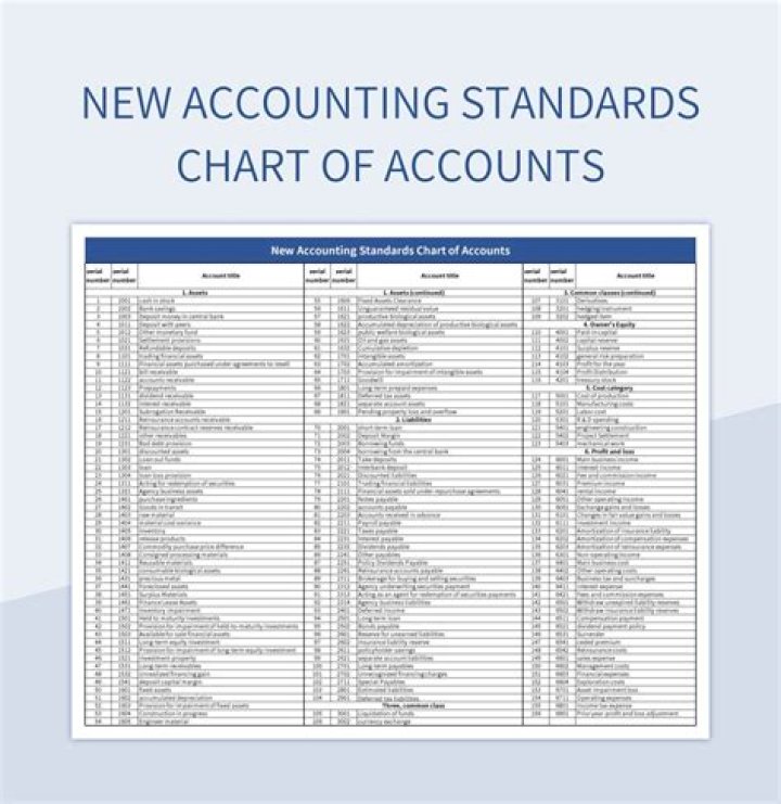 What is the need for a standard chart of accounts?