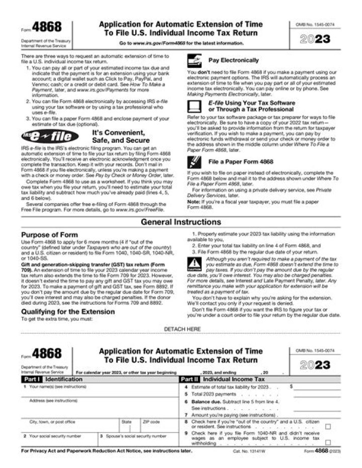 When do you have to file Form 4868 for extension?